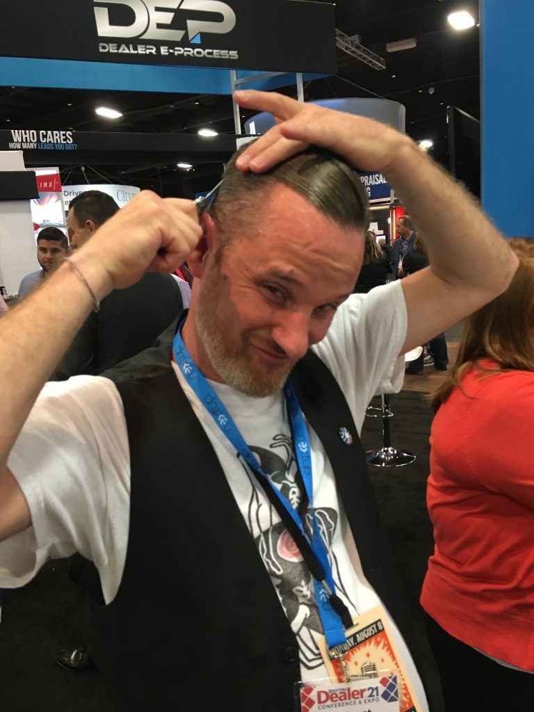 Brent Wees using the new "switch-comb" give-away