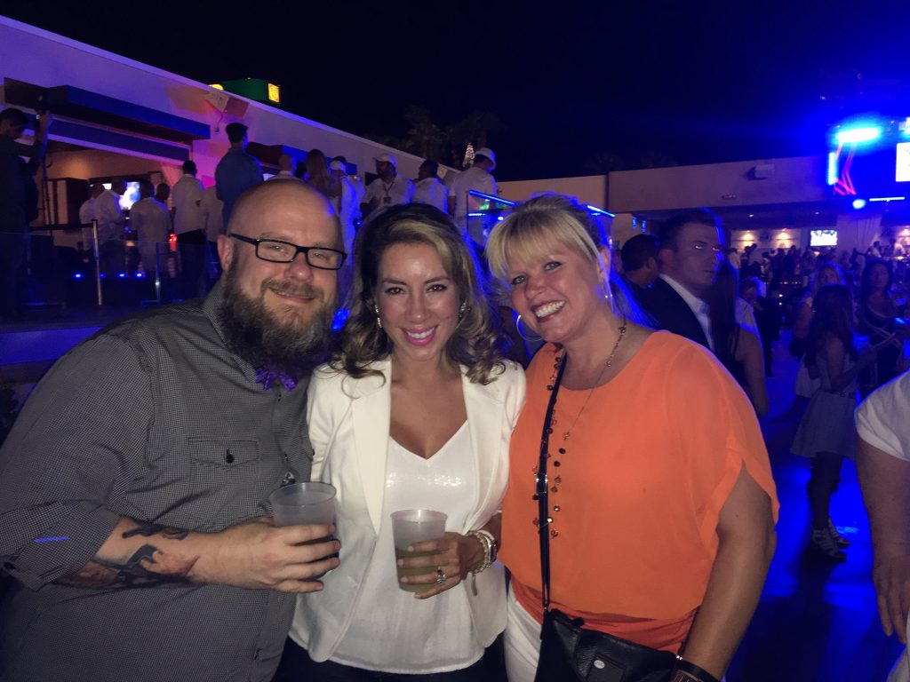 Greg Gifford, Barbie Brand, and CJ DePasquale at White Party