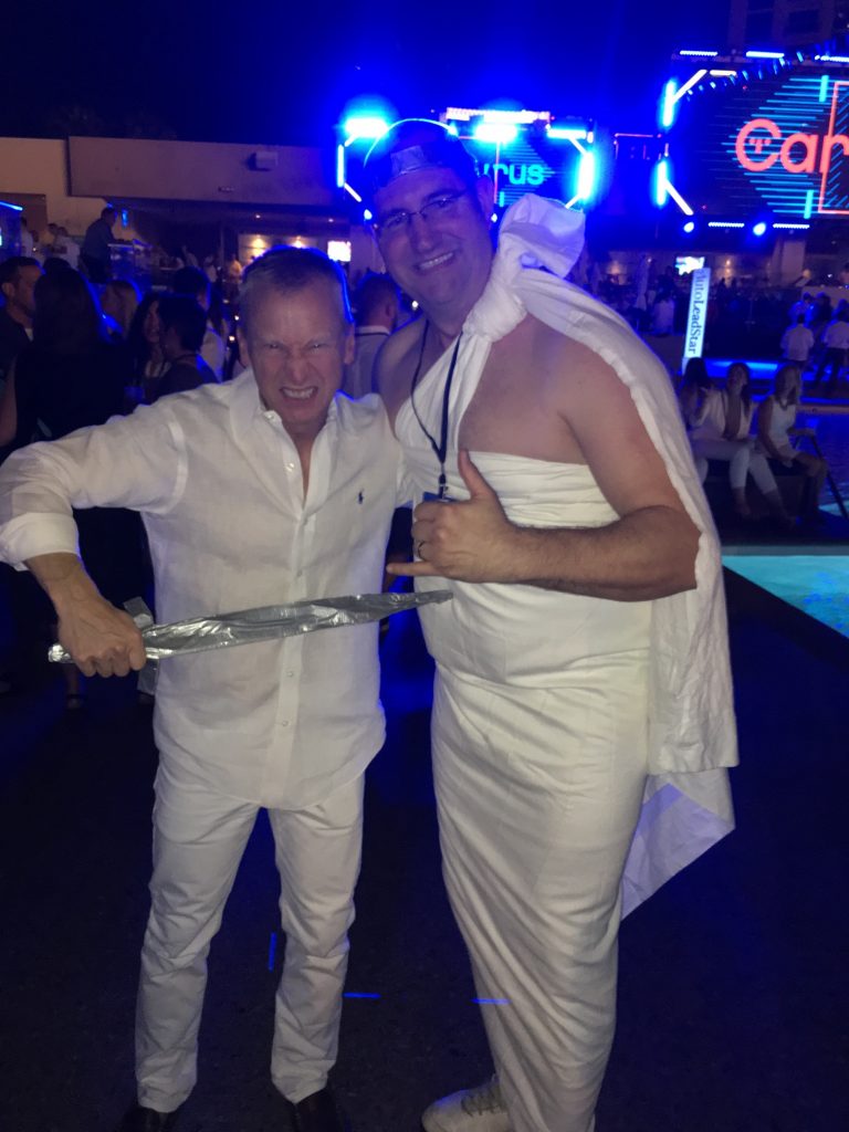 Tom Lapointe was a little confused about dressing for the White Party, until the MGM hotel maids caught up with him
